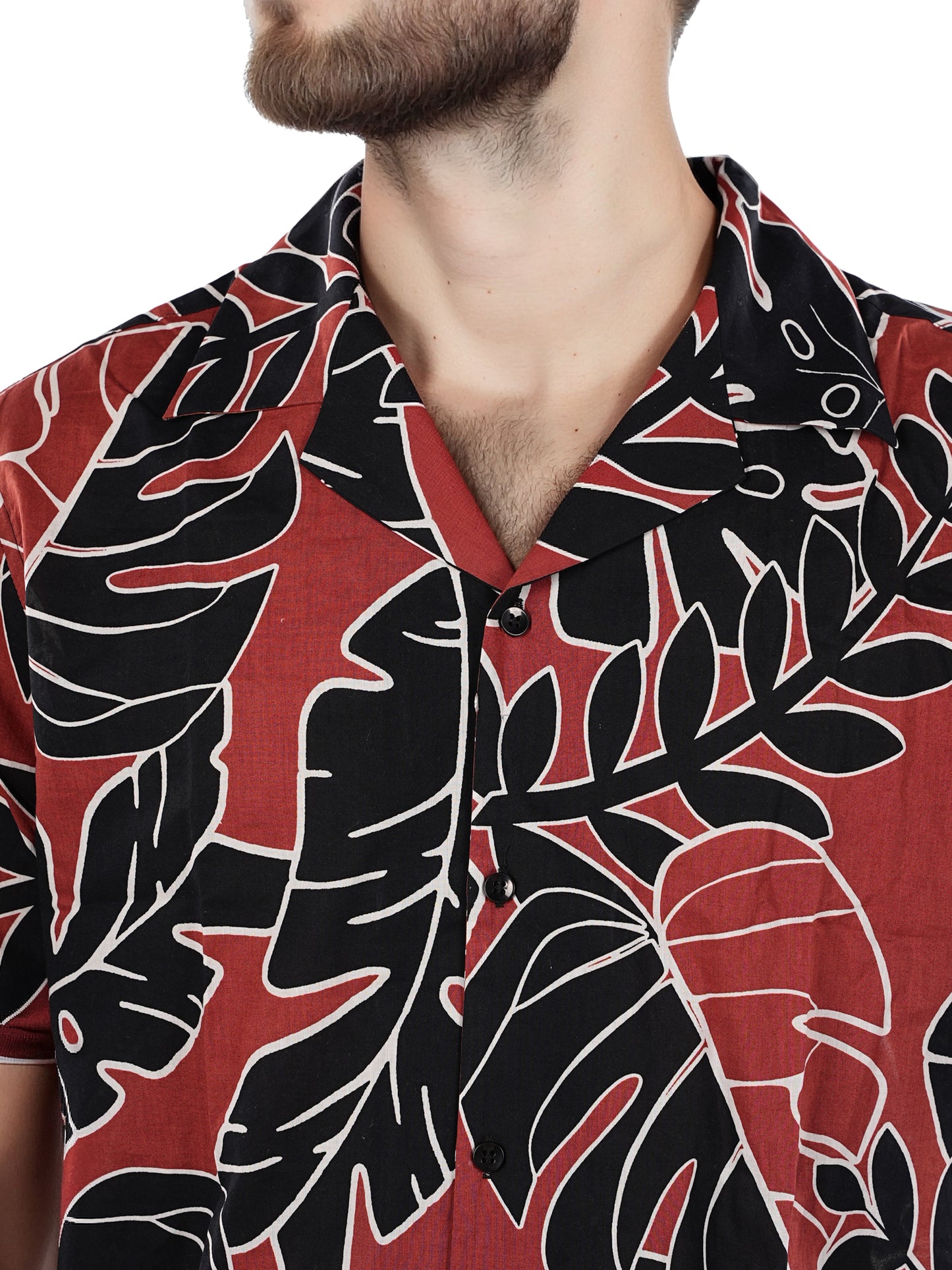 Celio* Printed Regular Fit Cotton Rust Shirt