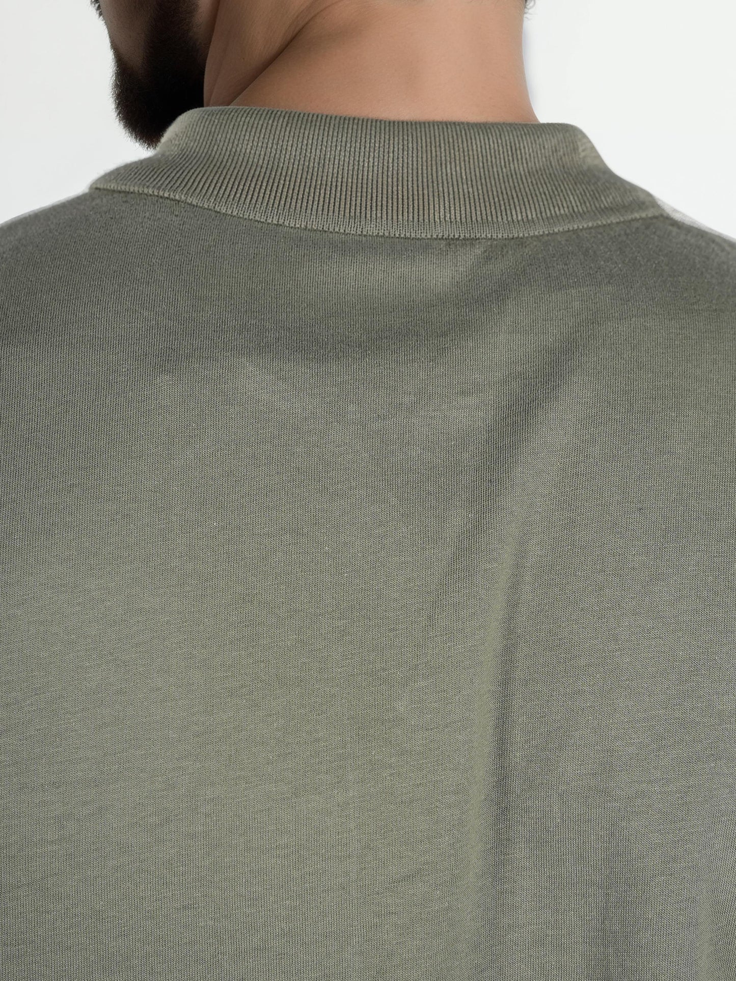 Celio* Solid Regular Fit Cotton Olive T-Shirt