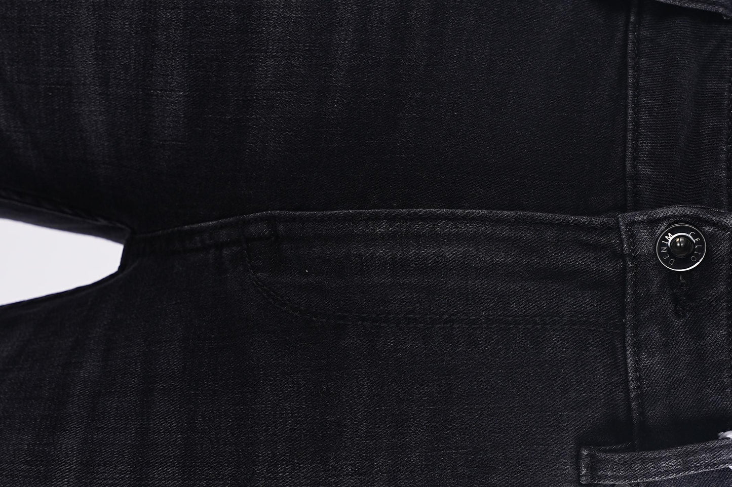 Celio* Cotton Straight Slim Fit Black Jean