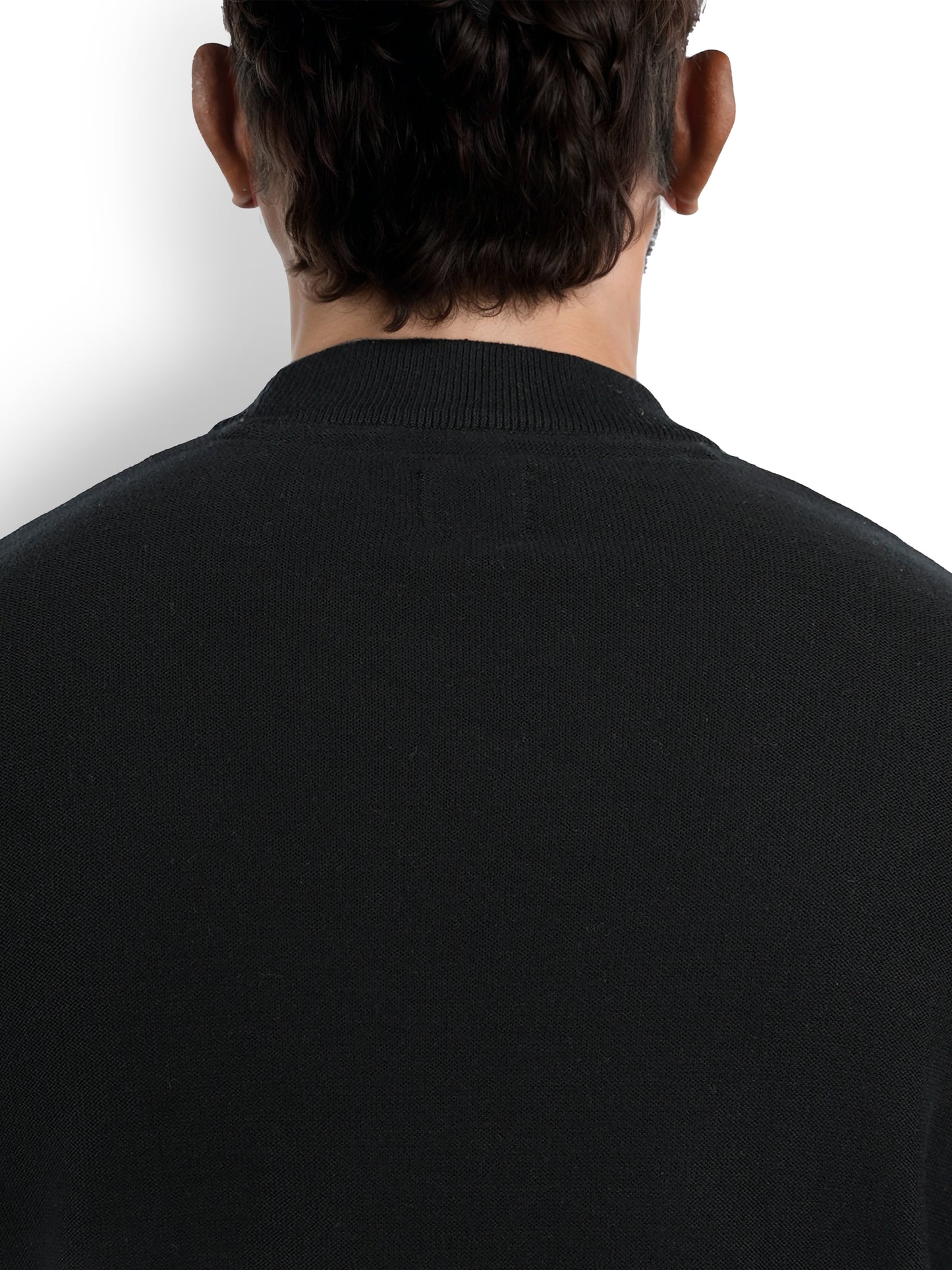 Celio* Solid Regular Fit Cotton Black Sweater