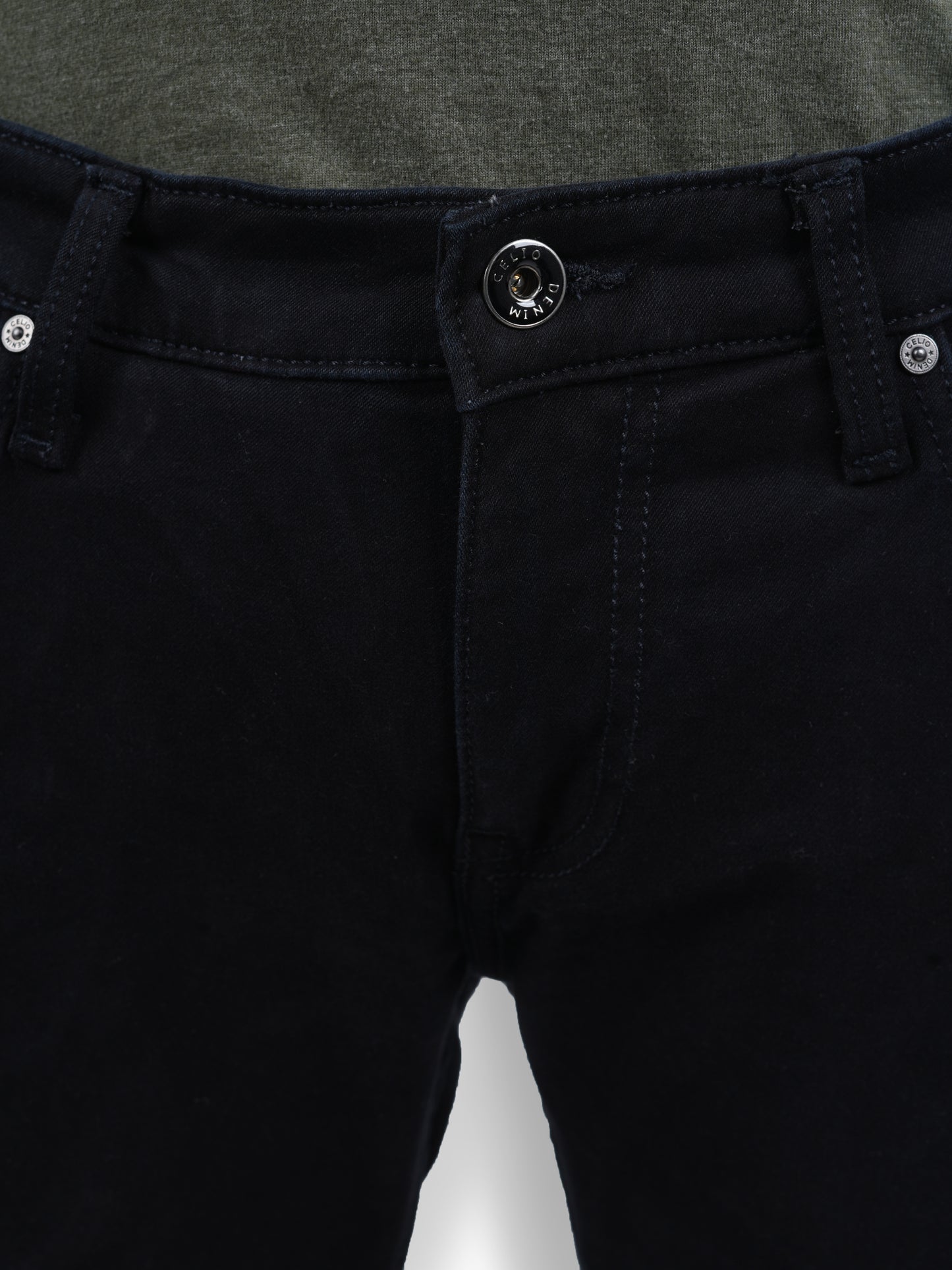 Celio* Cotton Skinny Fit Black Jean