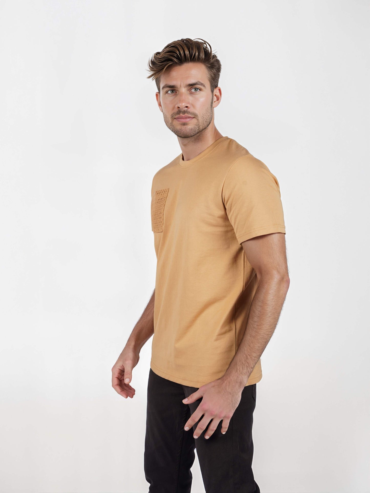 Celio* Solid Regular Fit Cotton Brown T-Shirt