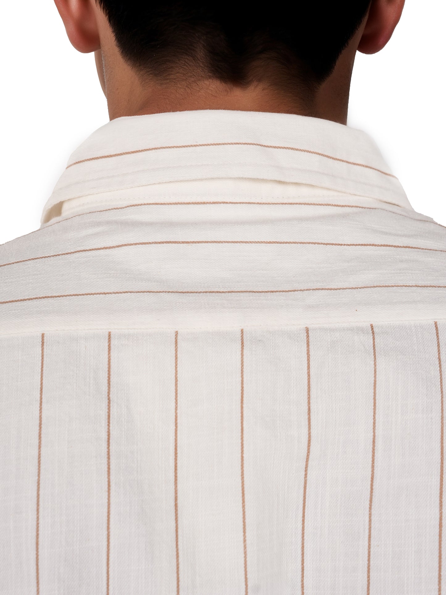 Celio* Striped Regular Fit Cotton Brown Shirts