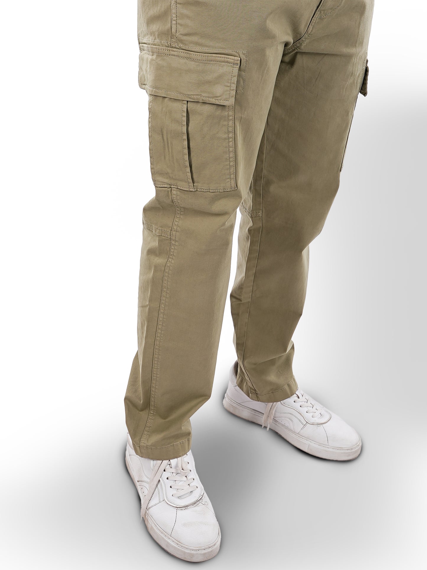 Celio* Cotton-Blend Straight Fit Green Trousers