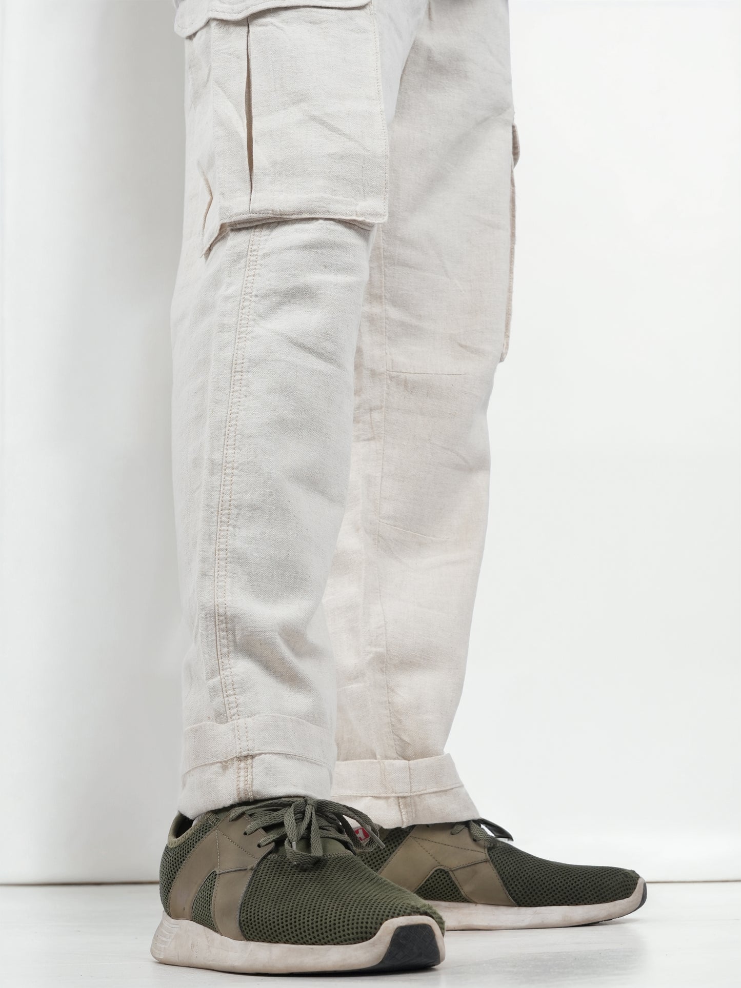 Celio* Linen Slim Fit Beige Trouser