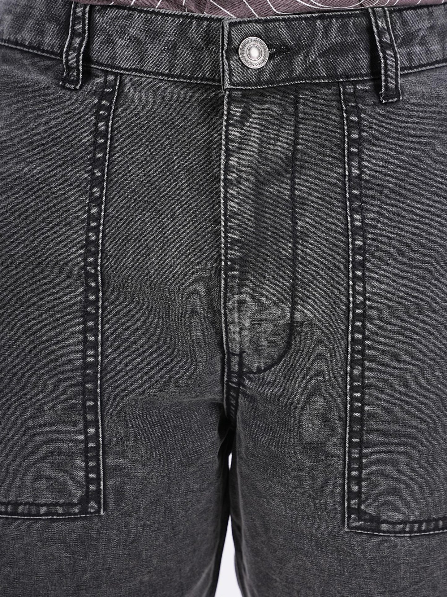 Celio* Cotton Loose Fit Grey Trouser