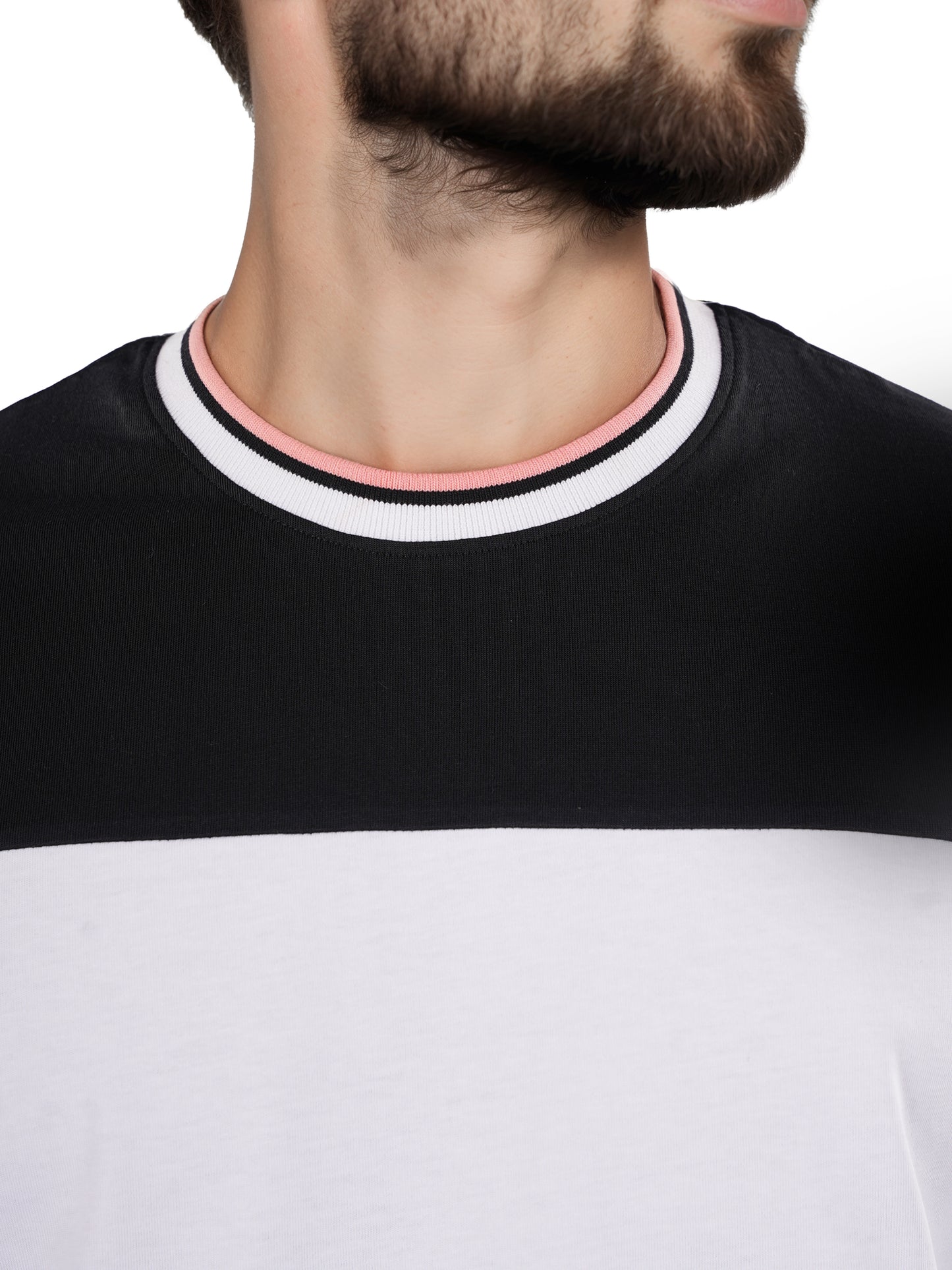 Celio* Colourblock Regular Fit Cotton Black T-Shirts