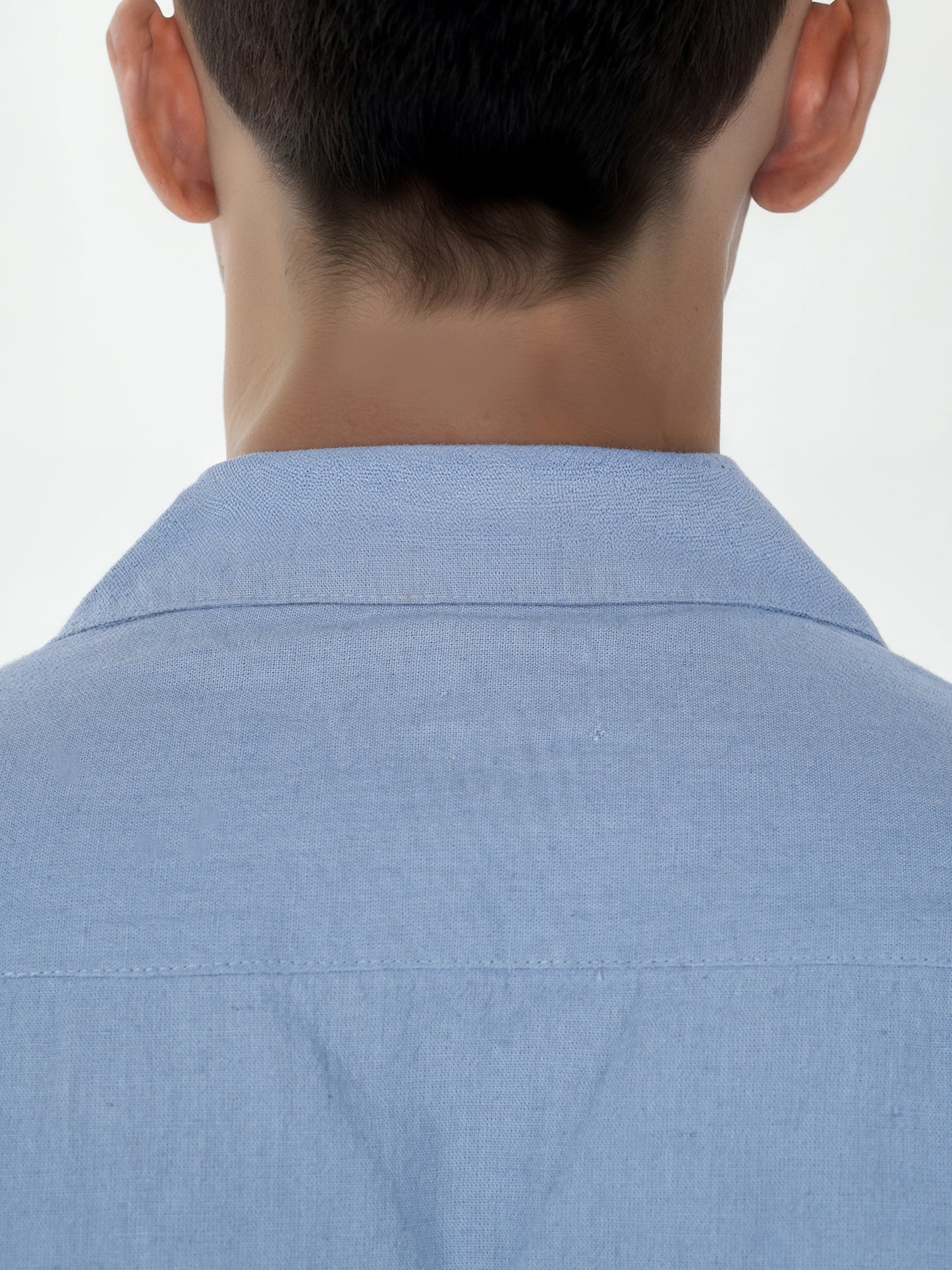 Celio* Embroidered Regular Fit Cotton Blue Shirt