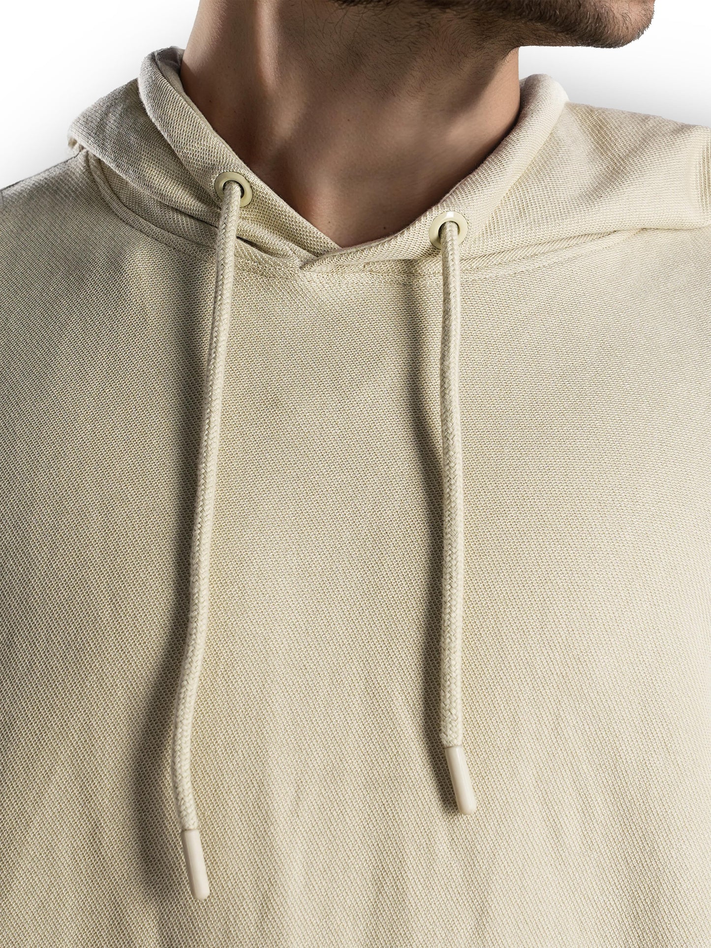 Celio* Solid Regular Fit Cotton Cream Sweatshirt