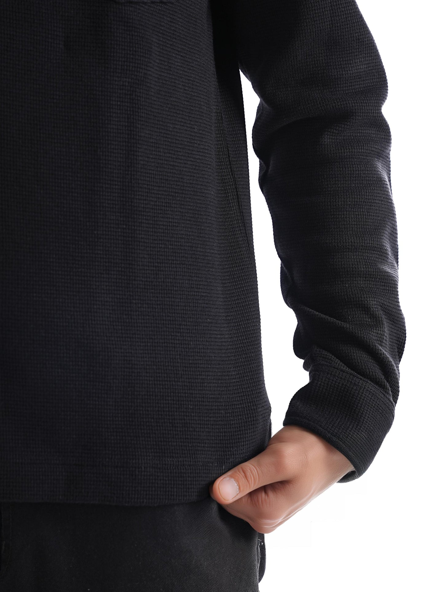 Celio* Solid Oversized Cotton Black Shirt