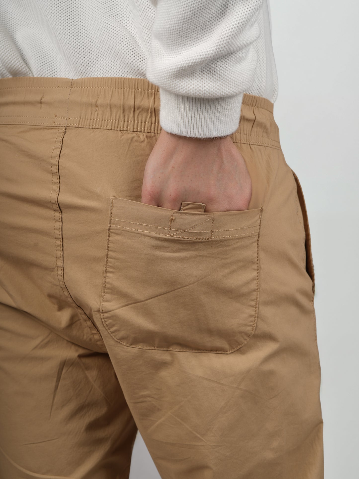 Celio* Cotton Jogger Fit Beige Trouser