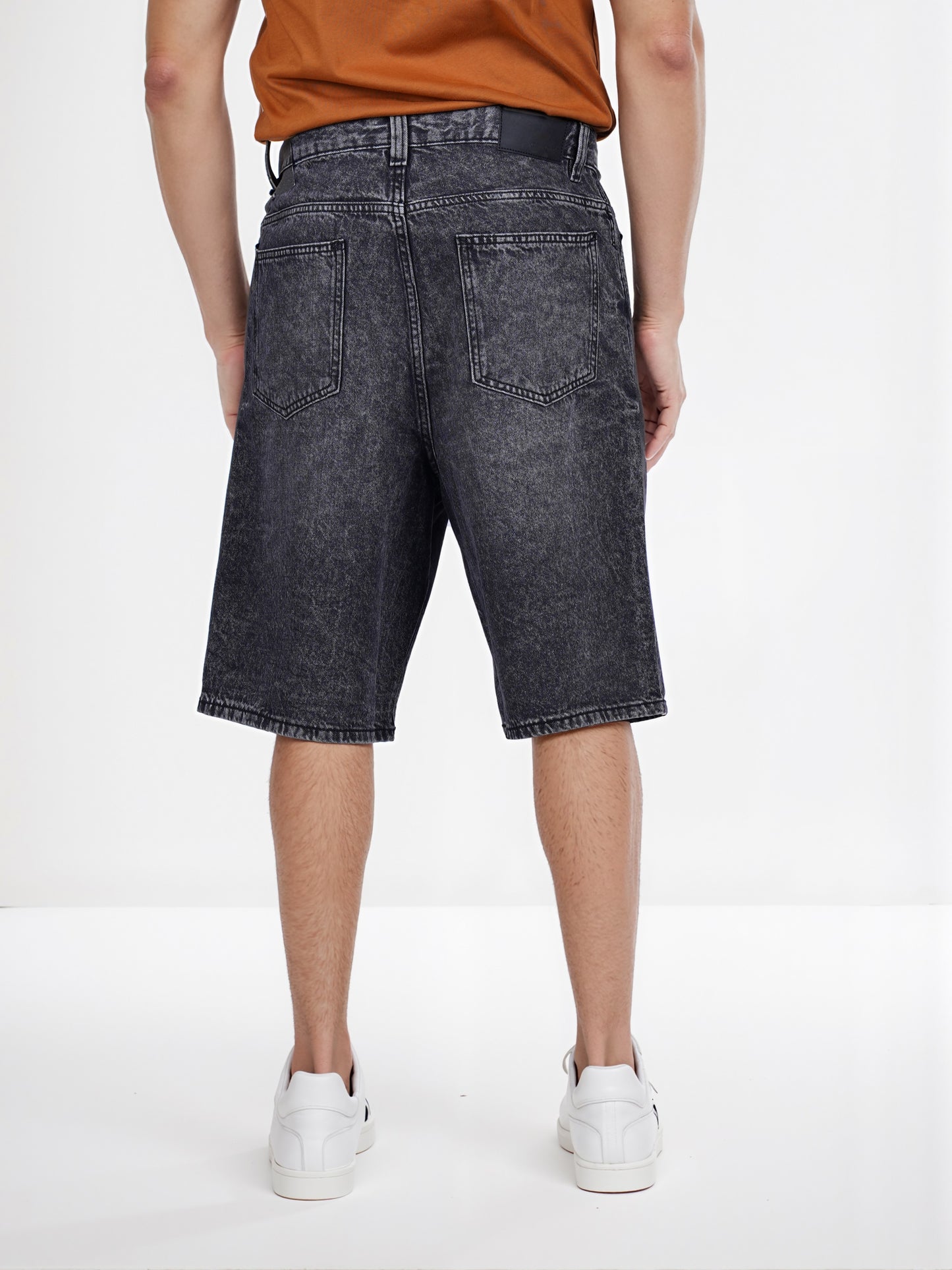 Celio* Cotton Straight Fit Black Bermuda