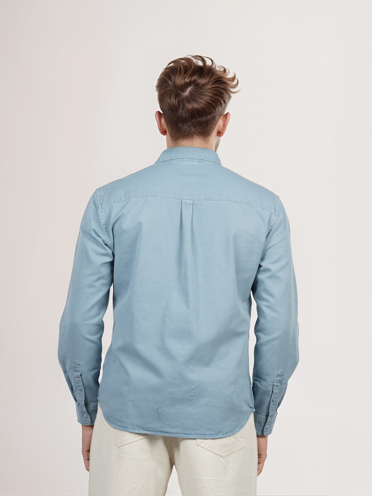 Celio* Men Blue Solid Regular Fit Cotton Shirt