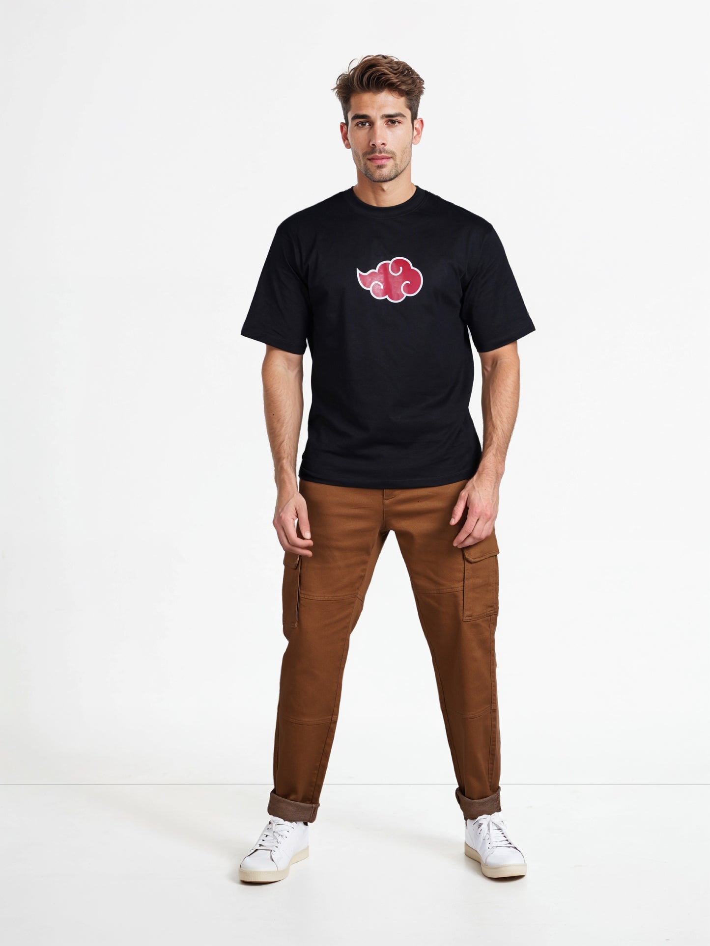 Celio* Naruto Regular Fit Cotton Black T-Shirt