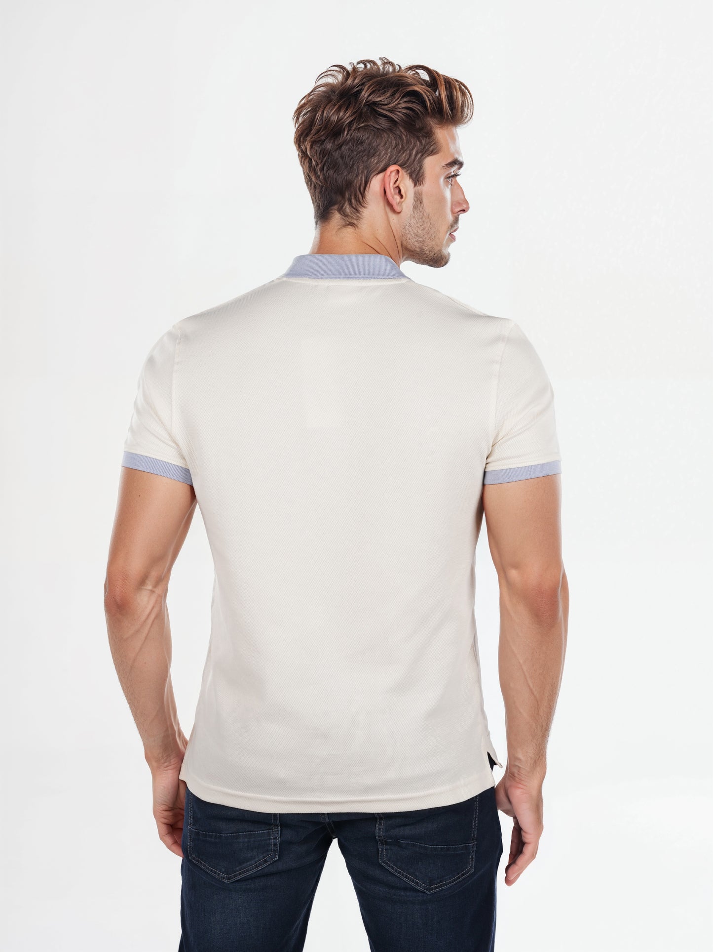 Celio* Solid Regular Fit Cotton Off White T-Shirt