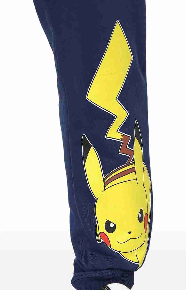 Celio* Pokemon Cotton Regular Fit Navy Blue Trouser