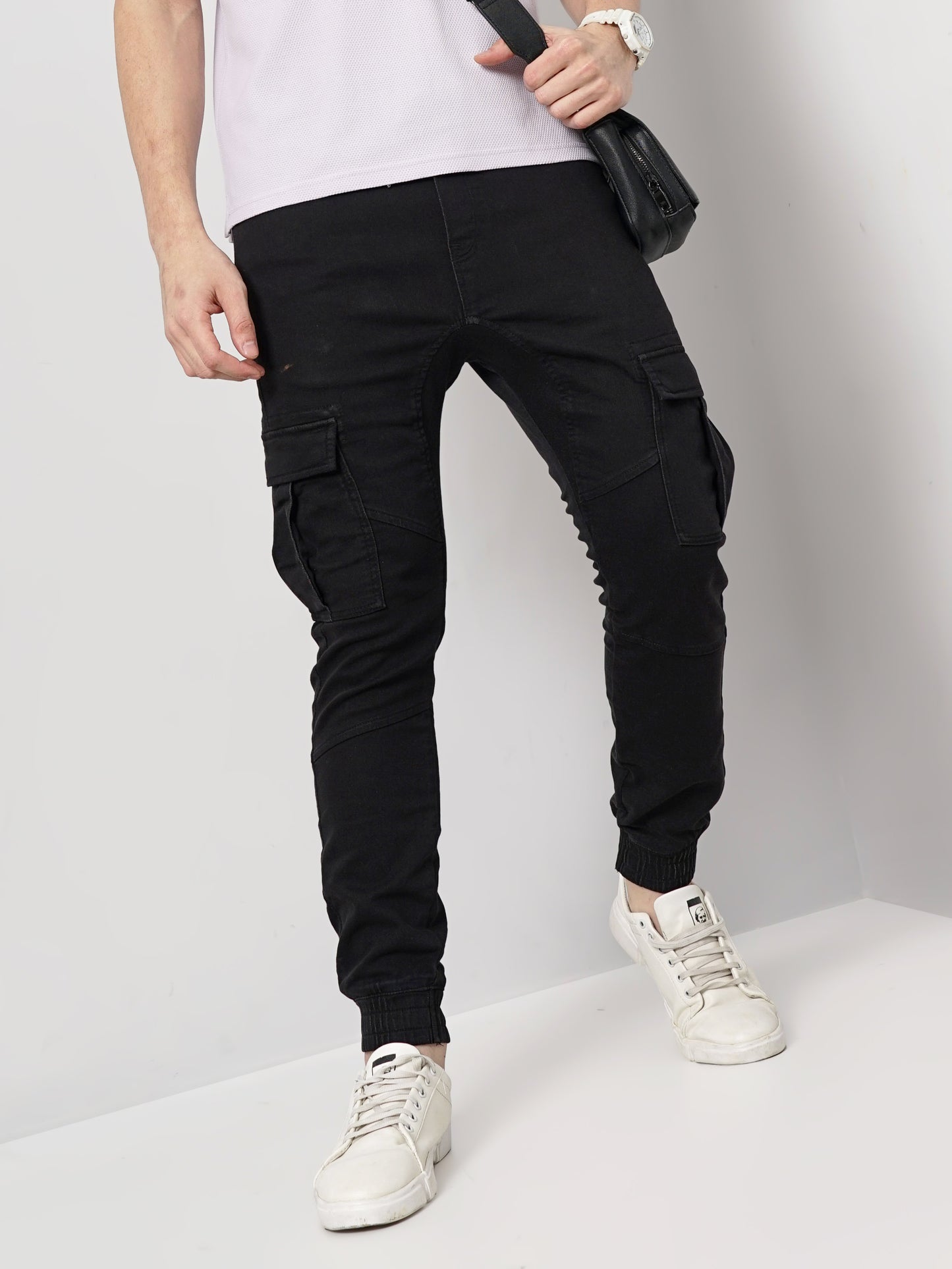 Celio* Cotton Jogger Fit Black Jean