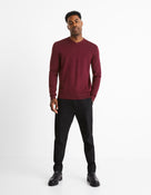 Slim Fit Polyester Trousers - Black