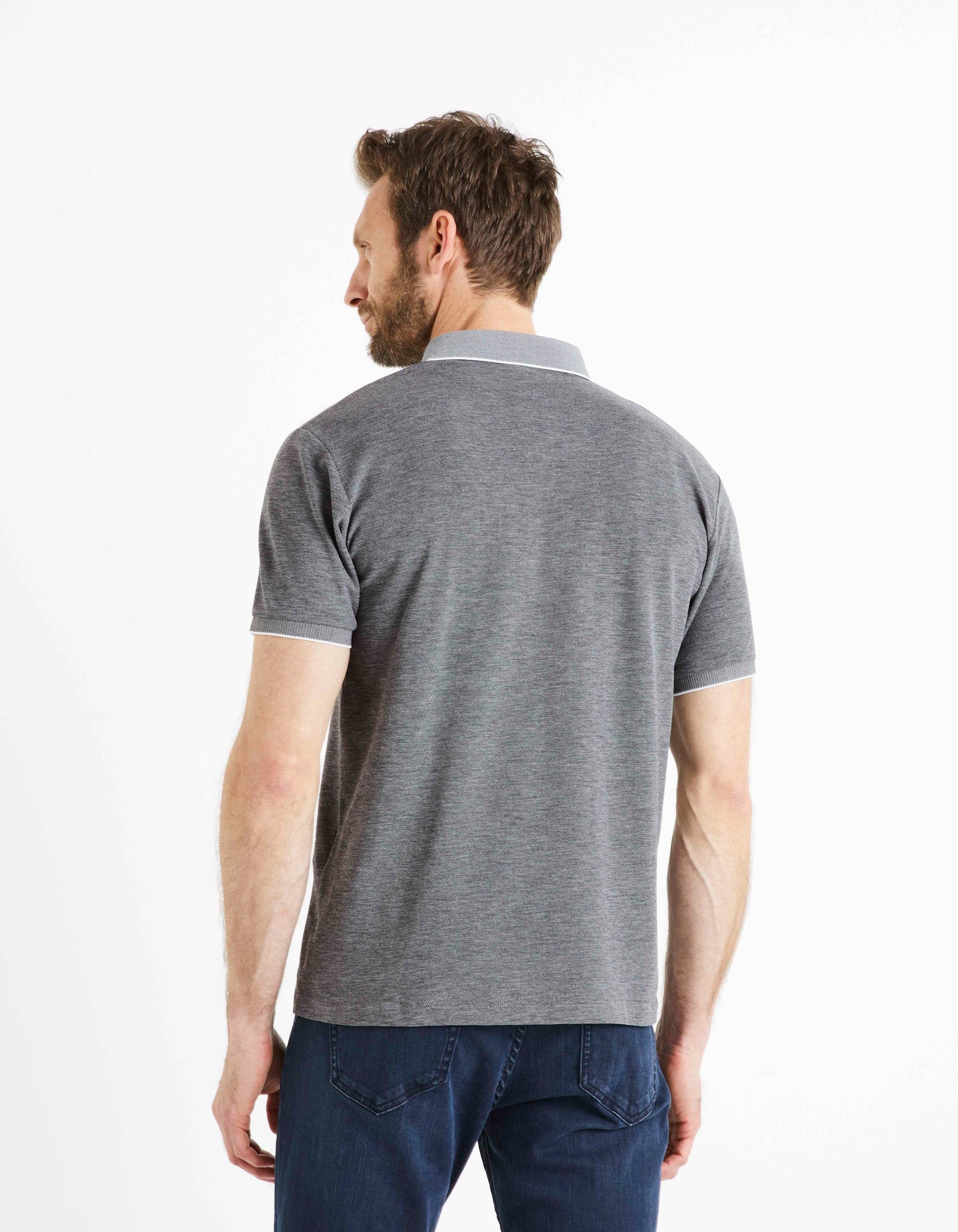 Celio* Solid Regular Fit Cotton Grey T-Shirt