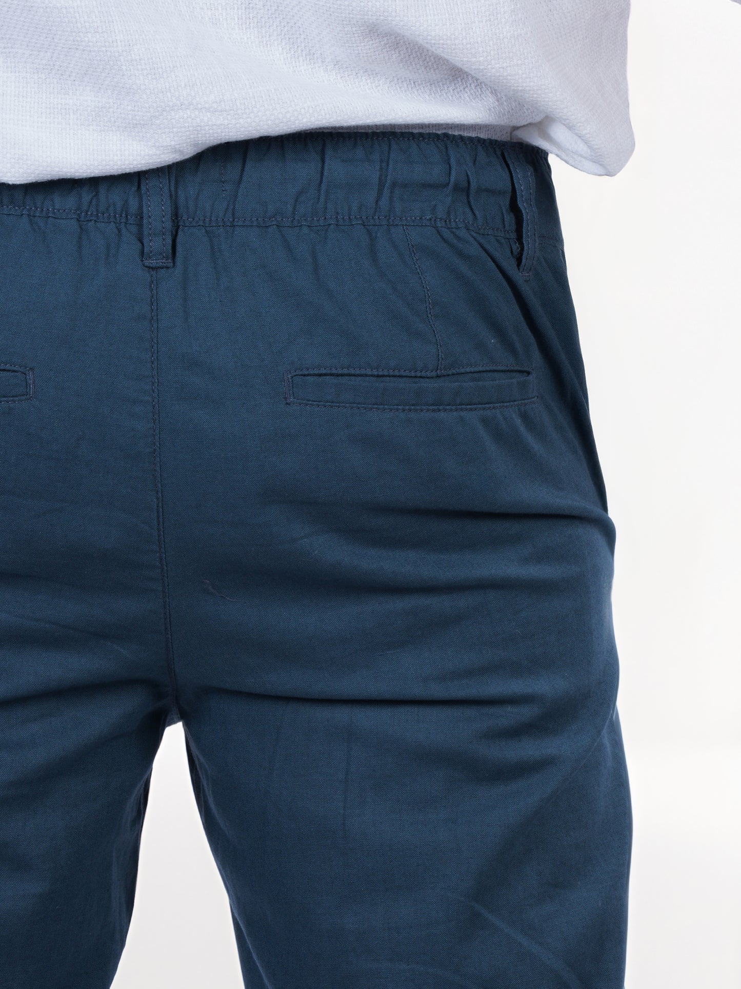 Celio* Men Grey Solid Straight Fit Linen Trouser