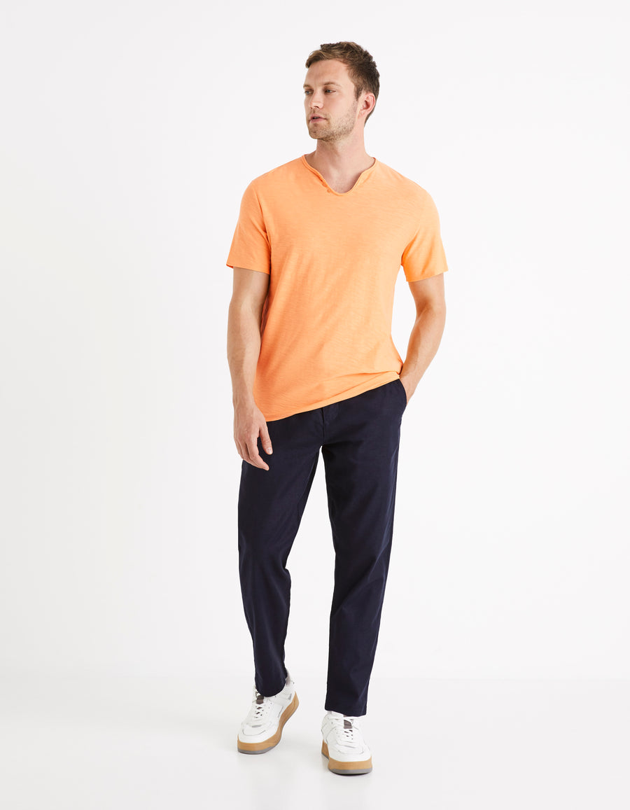 Straight Fit Trousers - Navy Blue