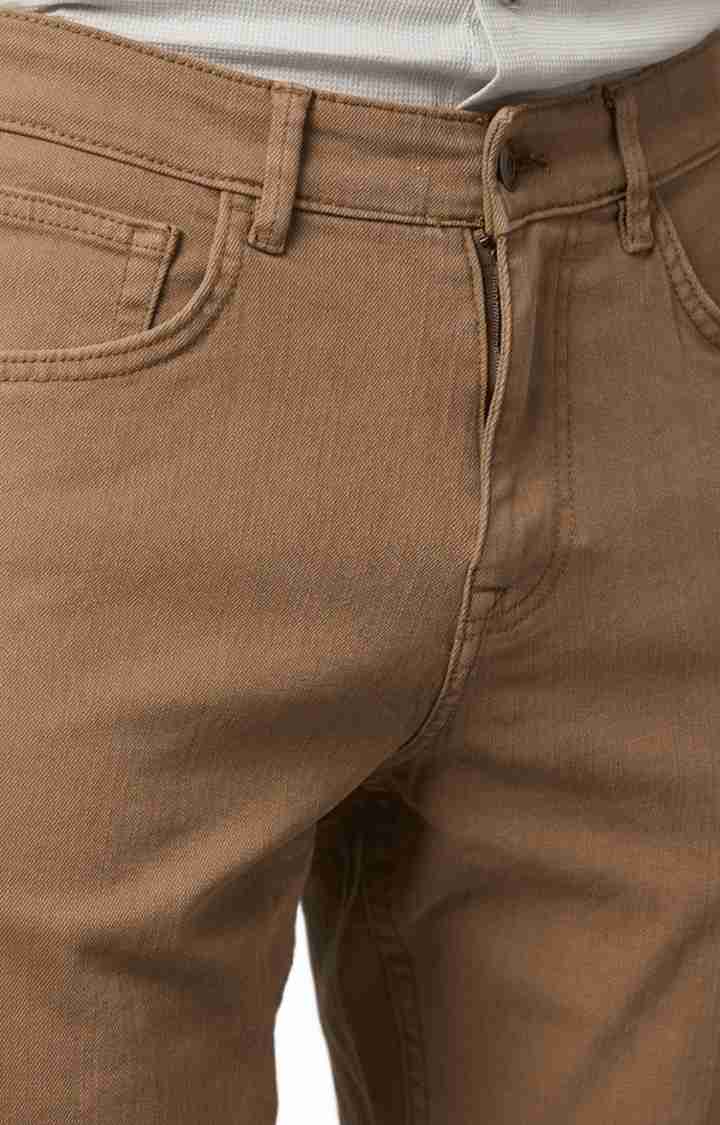 Celio* Cotton-Blend Slim Fit Khaki Jean