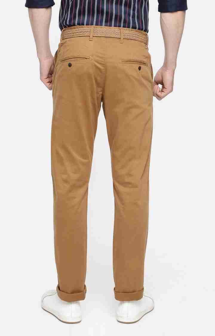 Celio* Cotton Regular Fit Brown Trouser