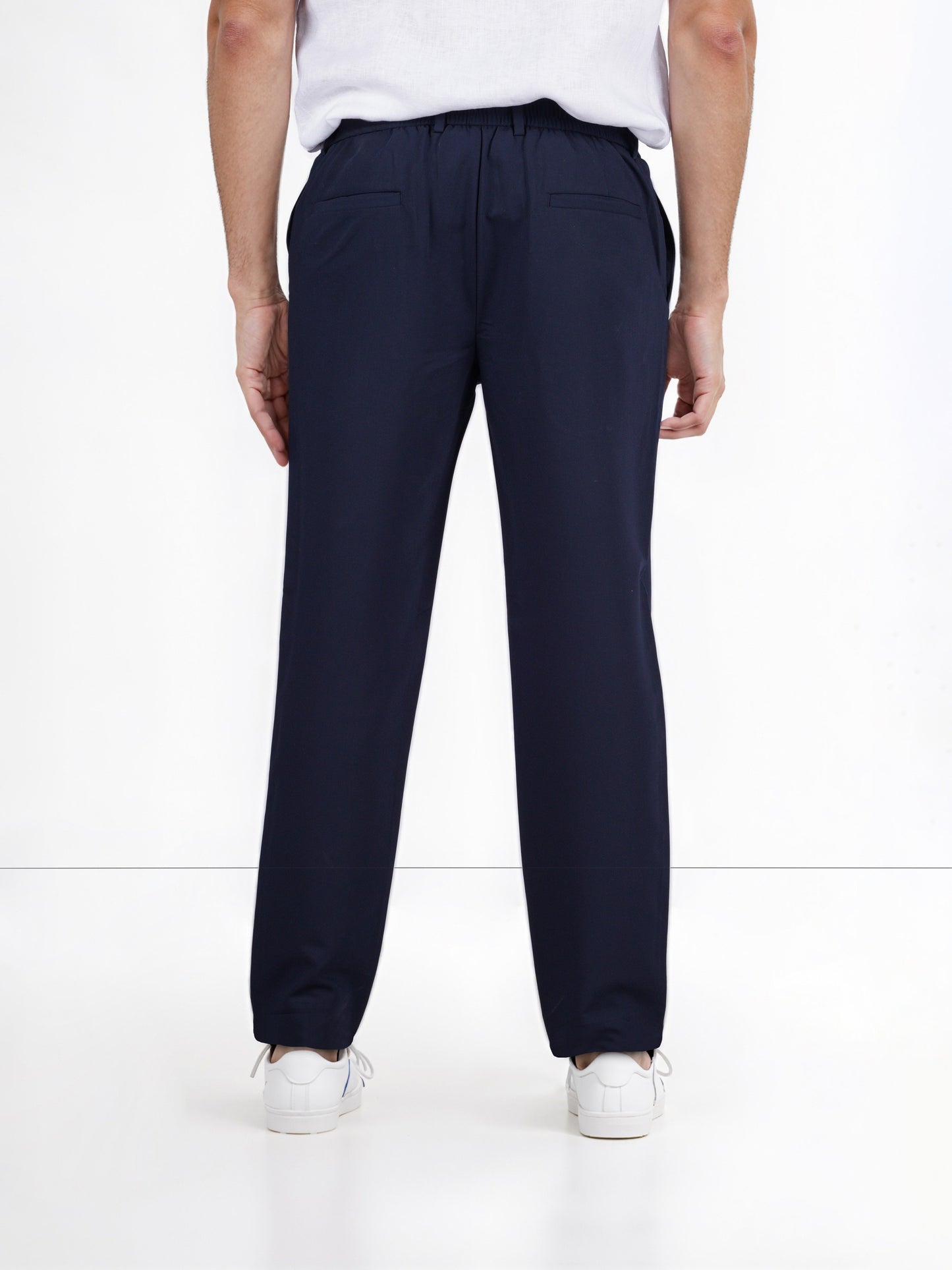 Celio* Rayon-Blend Regular Fit Navy Blue Trousers