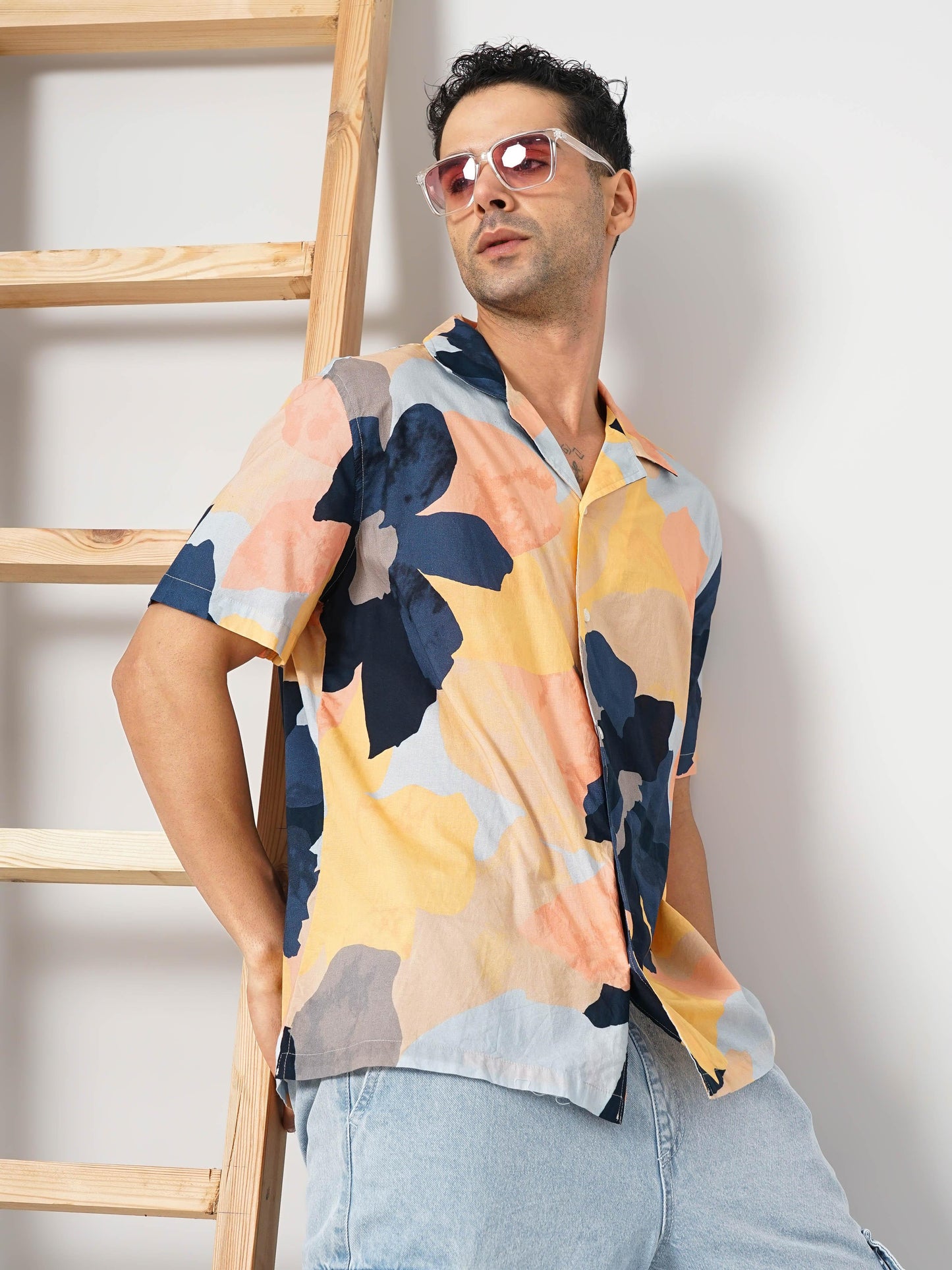Celio* Printed Regular Fit Cotton Multi Shirt