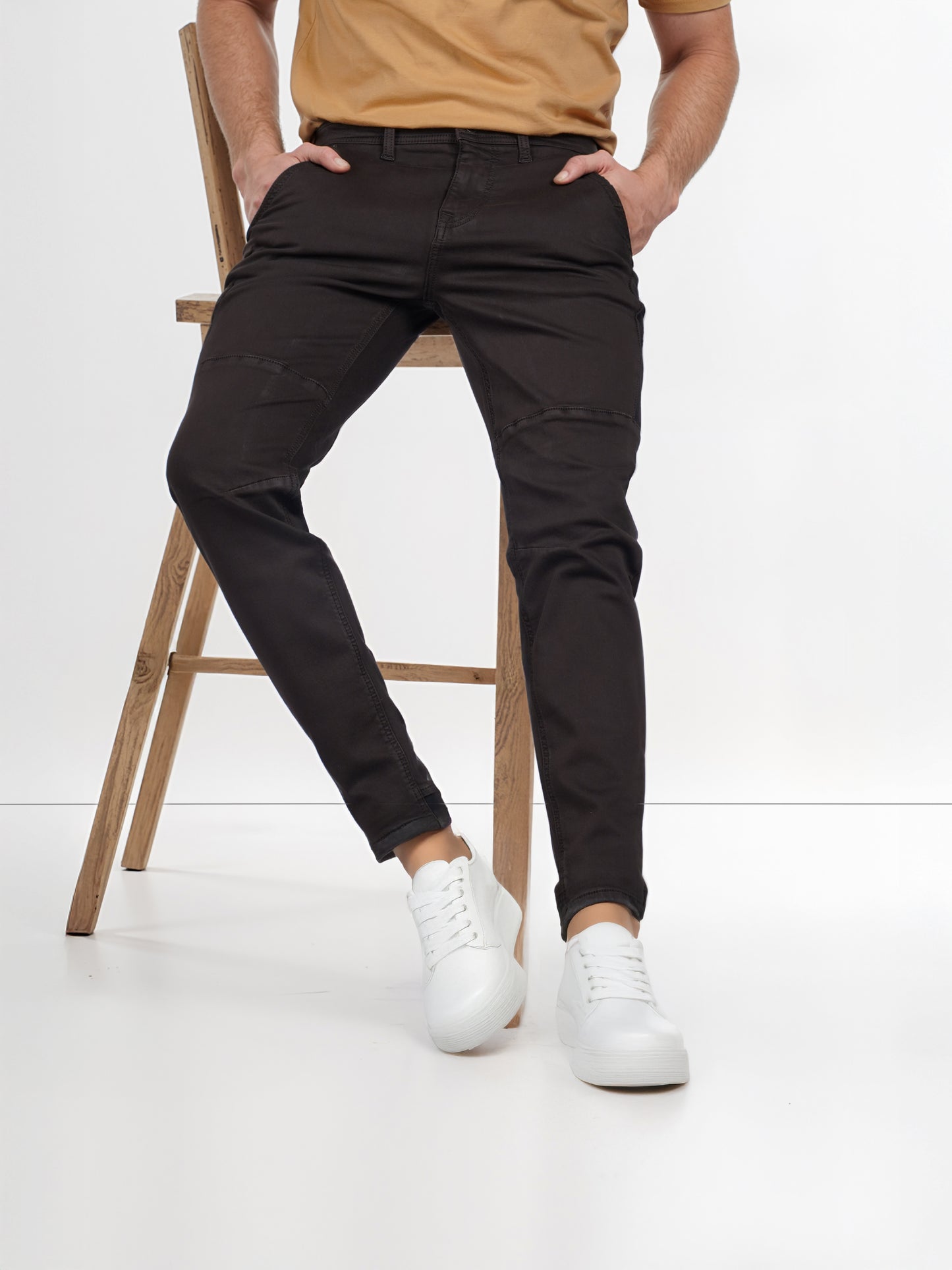 Celio* Cotton-Blend Skinny Fit Brown Jean