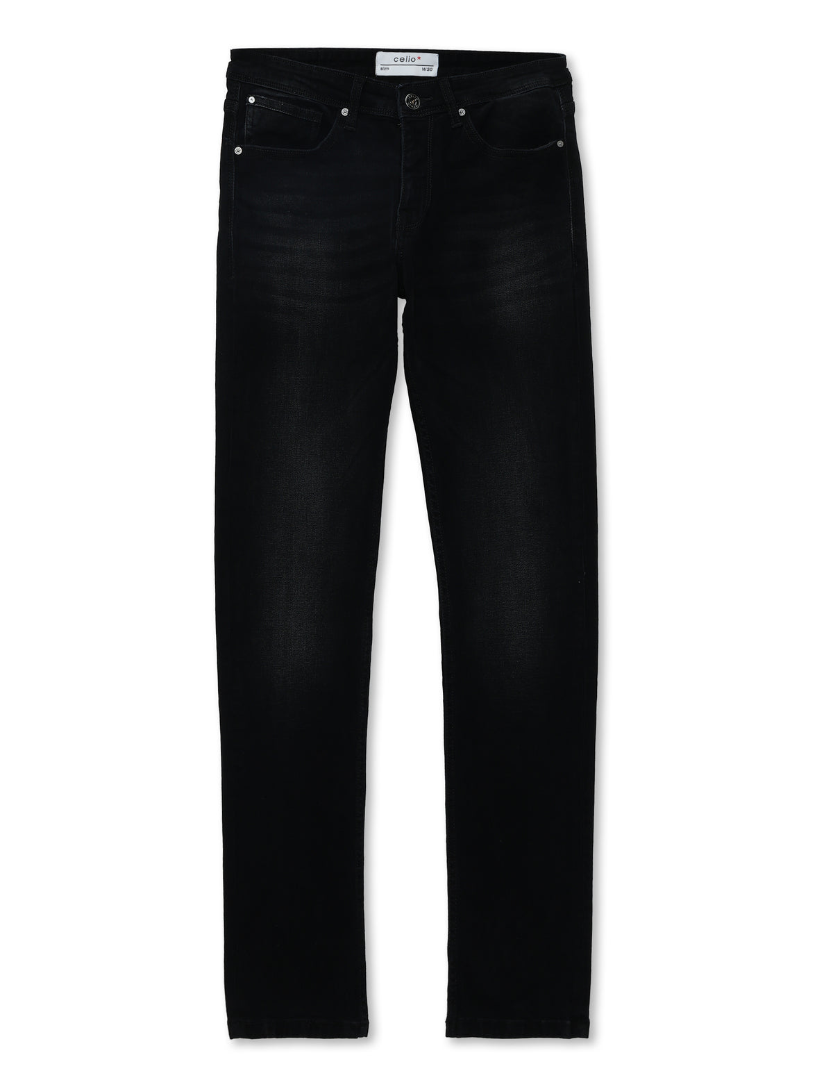 Slim Fit Stretch Cotton Jeans - Black