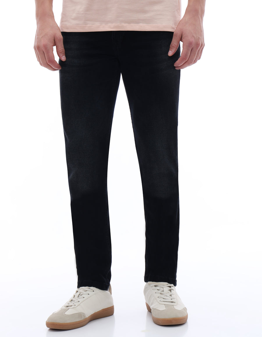 Slim Fit Stretch Cotton Jeans - Black