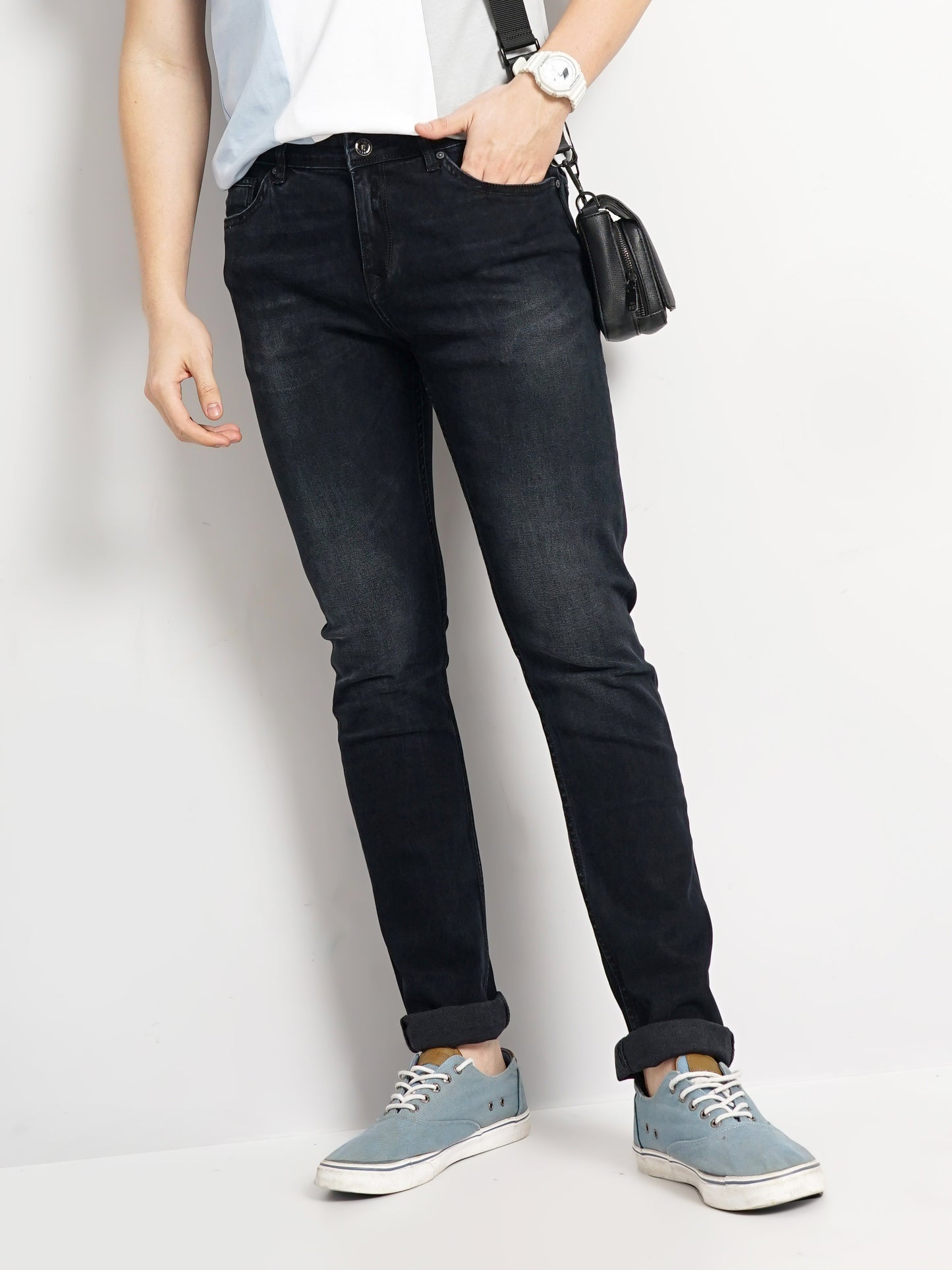Celio* Cotton Slim Fit Black Jean