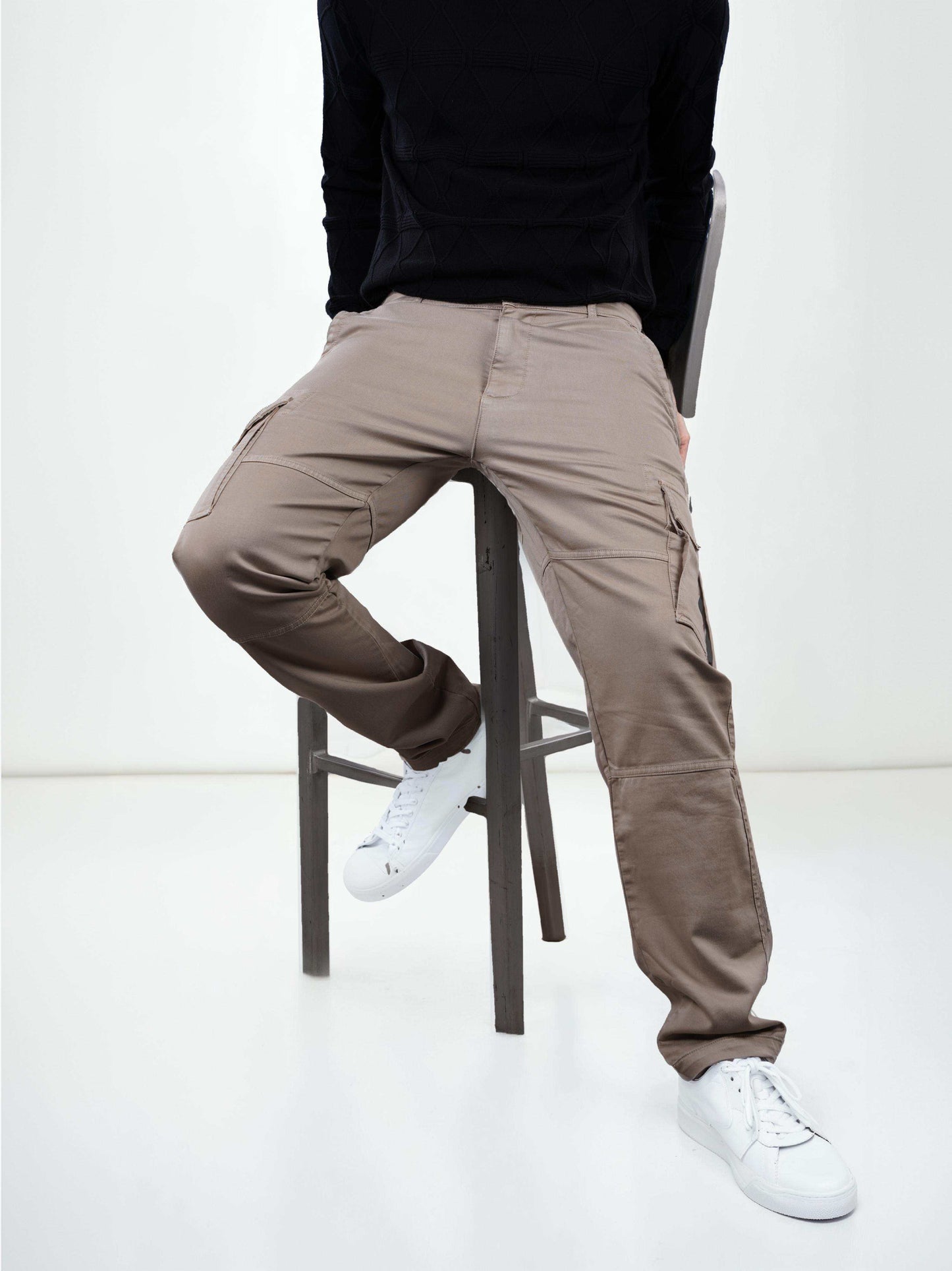 Celio Men Beige Solid Straight Fit Cotton Jeans