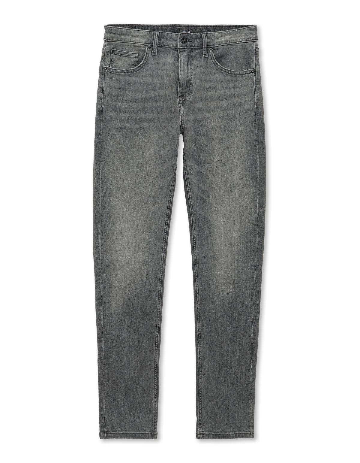 Slim Fit Stretch Cotton Jeans - Grey