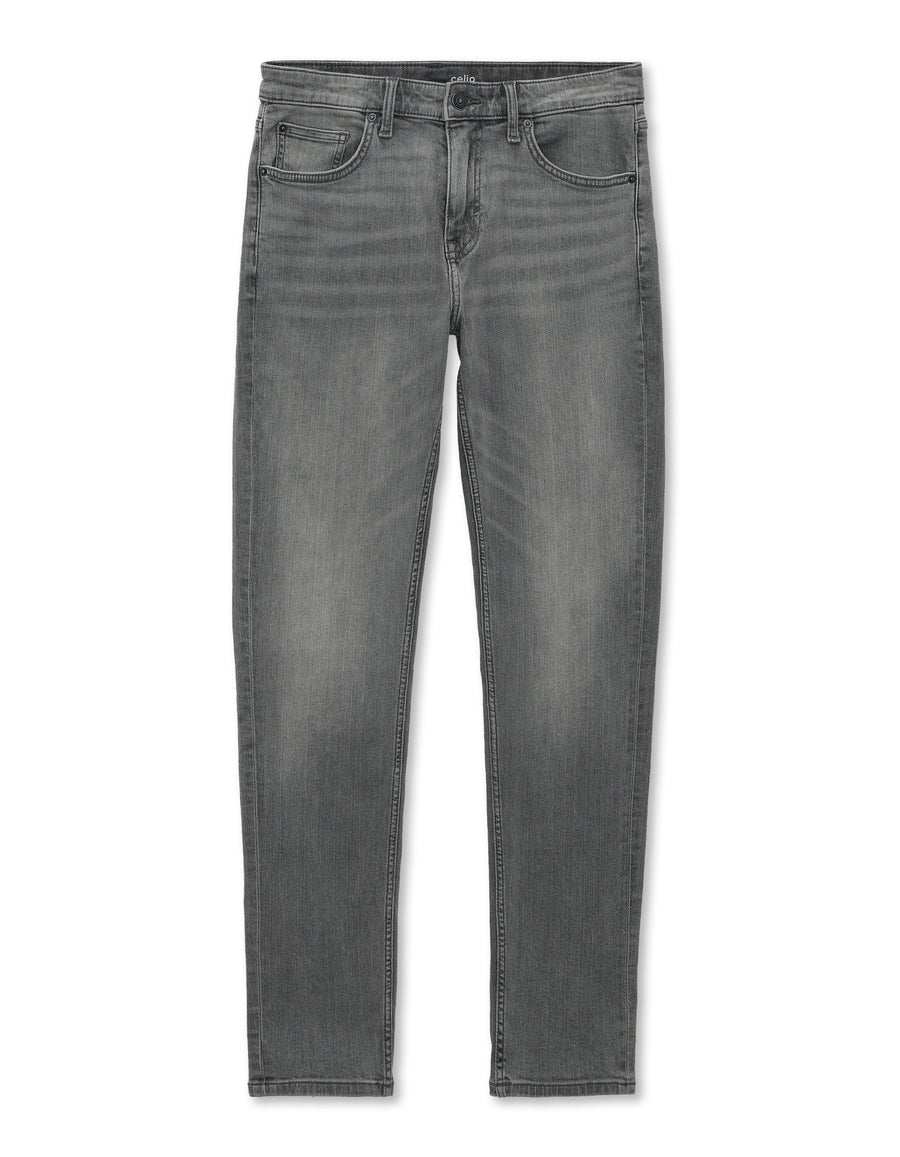 Slim Fit Stretch Cotton Jeans - Grey