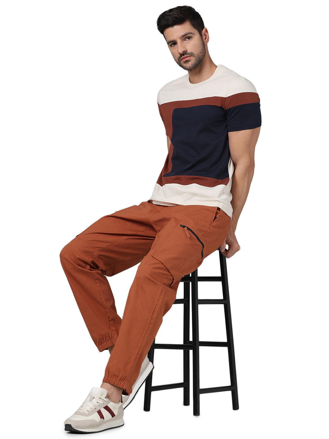 Celio* Cotton Relaxed Fit Orange Trouser