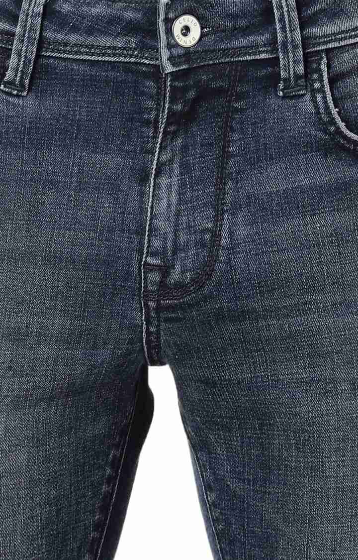 Celio* Cotton-Blend Skinny Fit Blue Jean