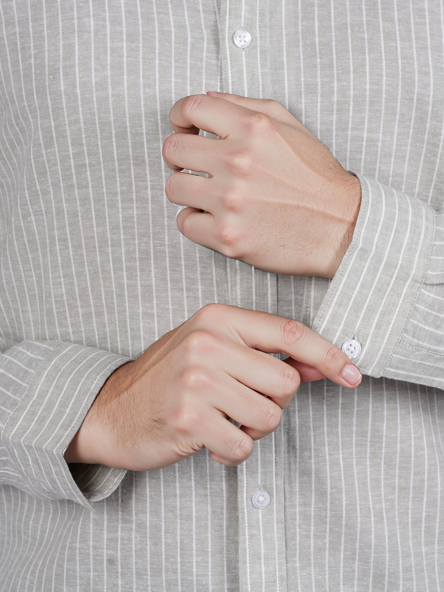 Celio* Striped Regular Fit Cotton-Blend Green Shirt