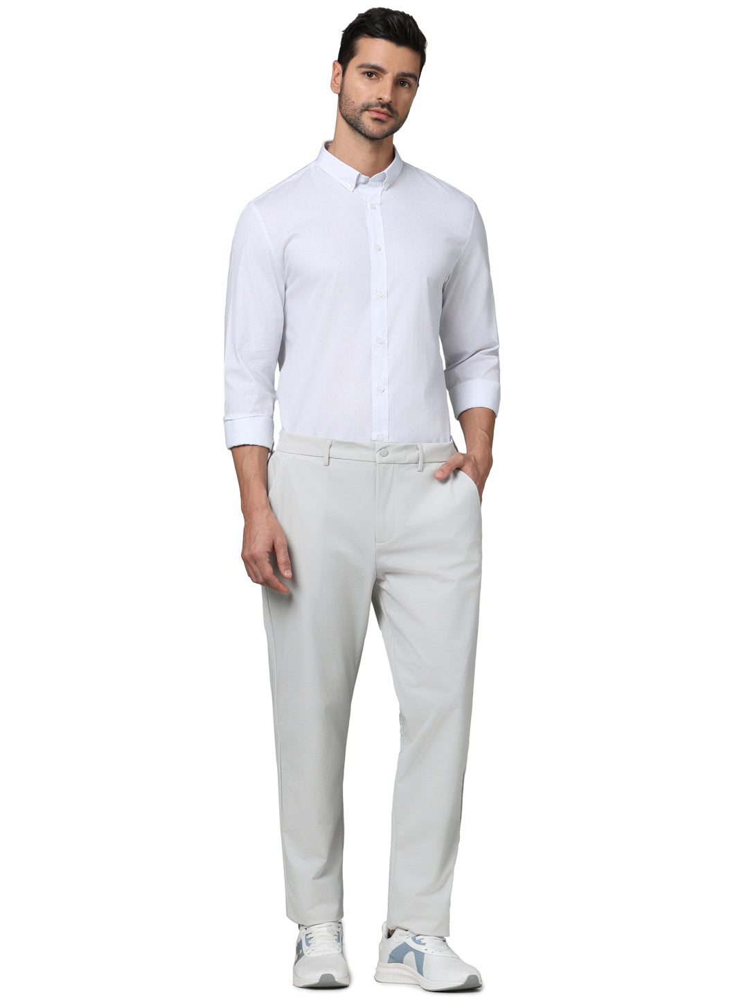 Celio* Solid Slim Fit Formal White Shirt