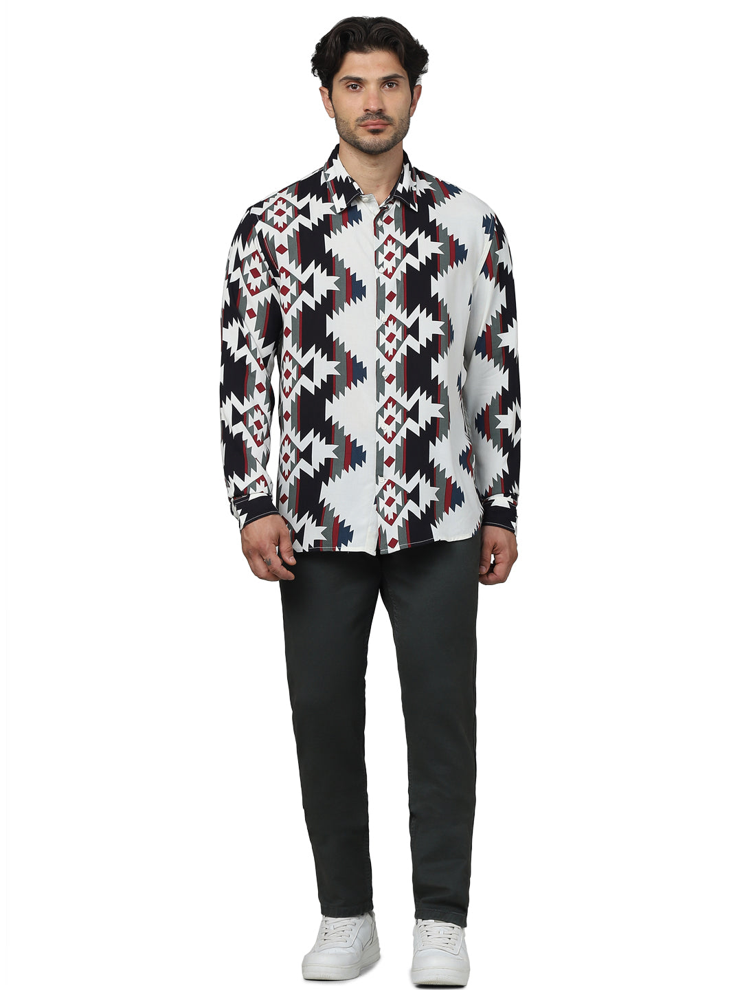 Celio* Printed Regular Fit Viscose Multi Shirt