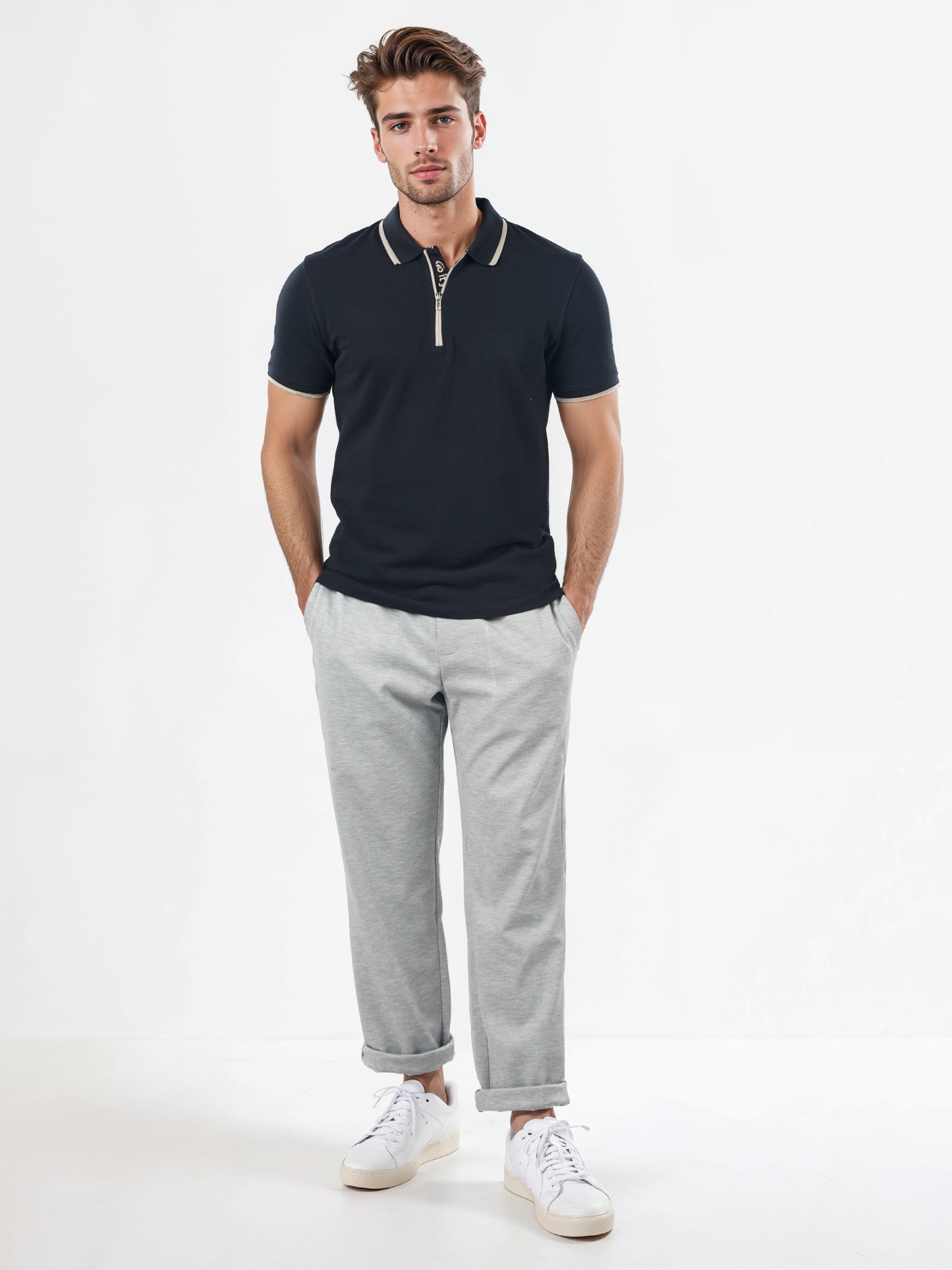 Celio* Solid Regular Fit Cotton Black T-Shirts