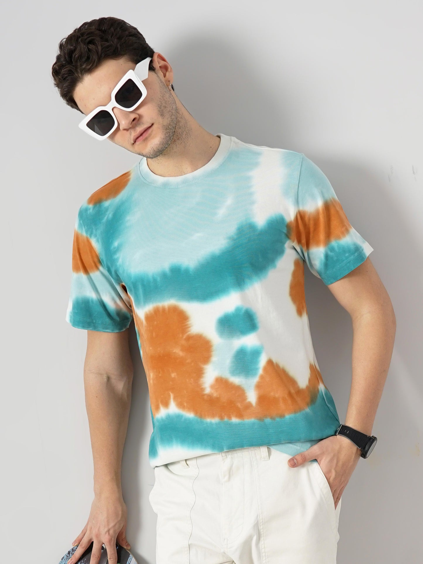 Celio* Dyed Regular Fit Cotton Brown T-Shirts