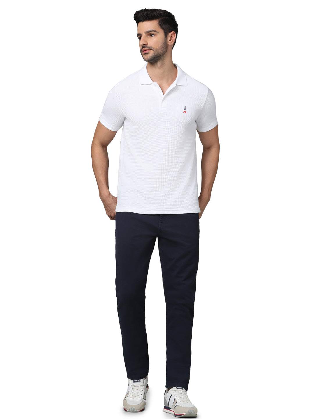 Celio* Solid Regular Fit Cotton White T-Shirt