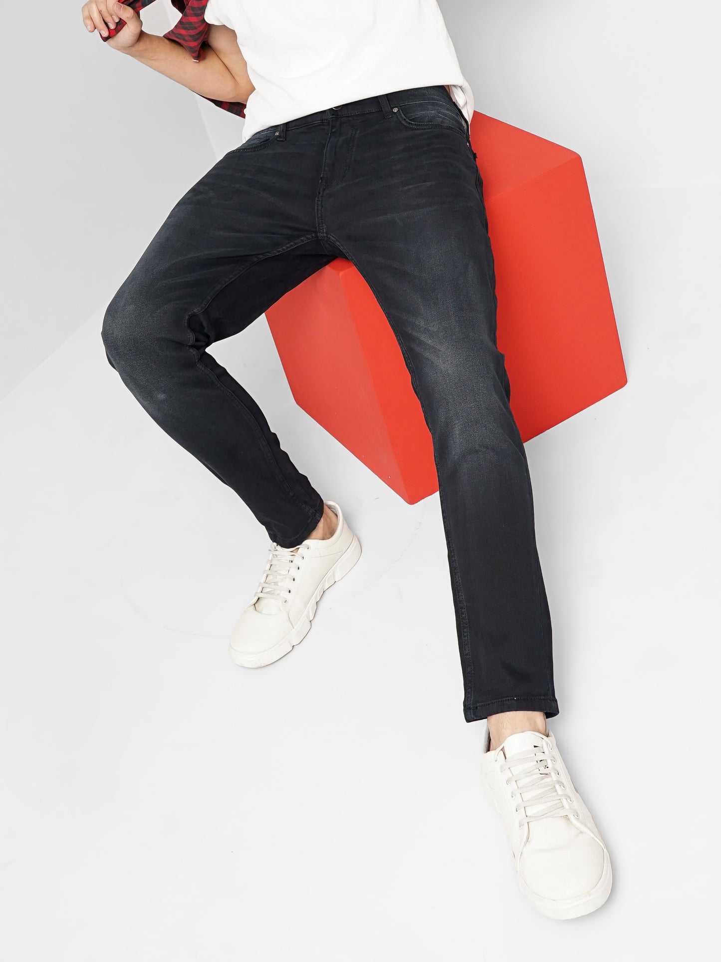 Celio* Cotton Skinny Fit Black Jean