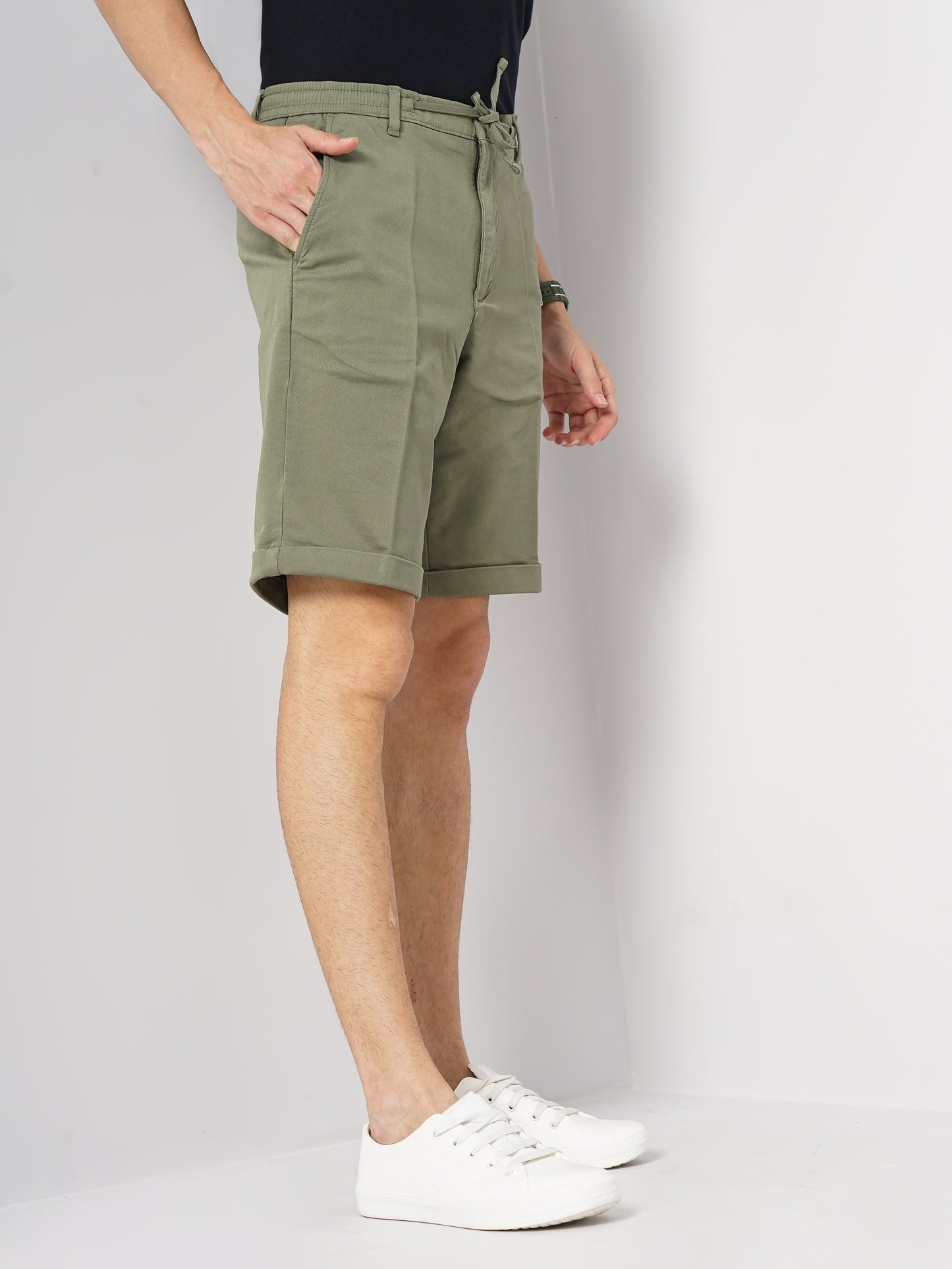 Celio* Cotton Regular Fit Green Shorts
