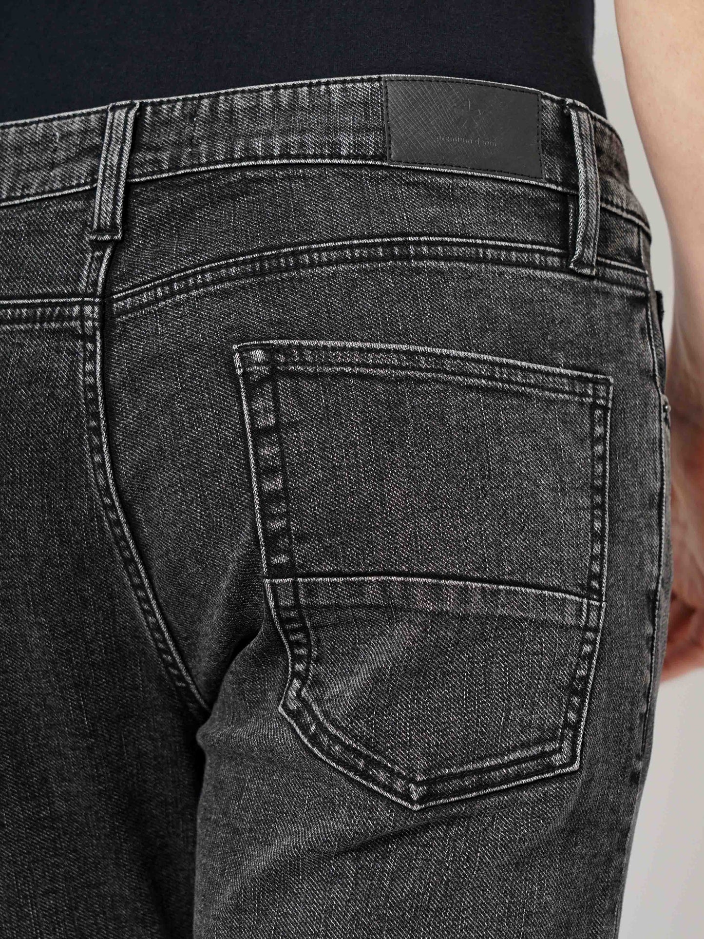 Celio* Cotton Straight Slim Fit Black Jean