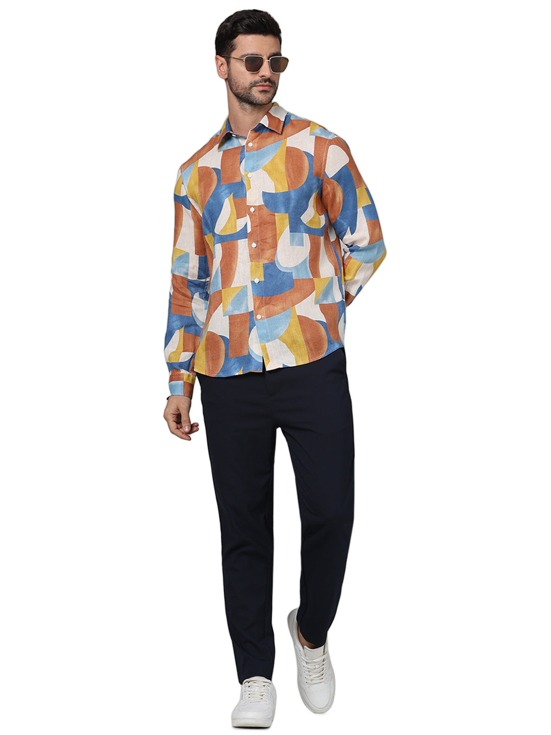 Celio* Polyester Relaxed Fit Blue Trouser