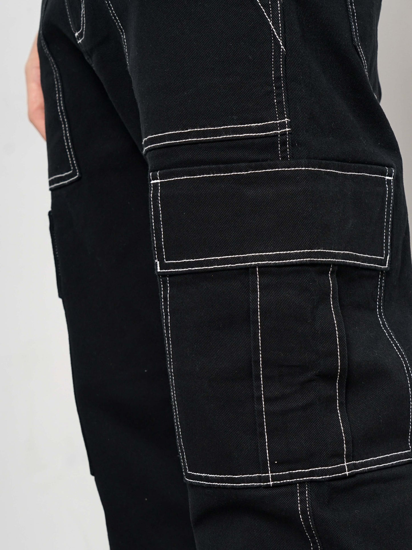 Celio* Cotton Loose Fit Black Trouser