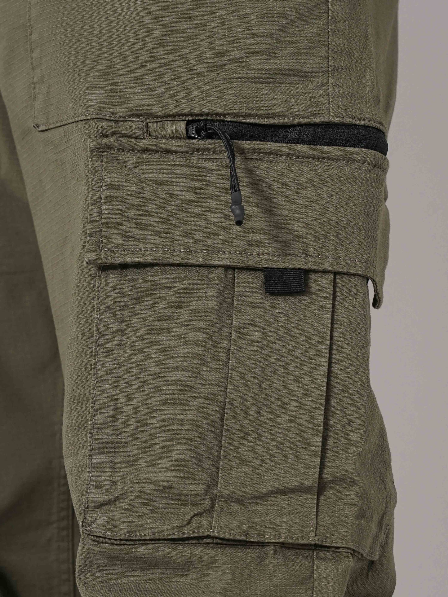 Celio* Cotton Regular Fit Olive Trouser